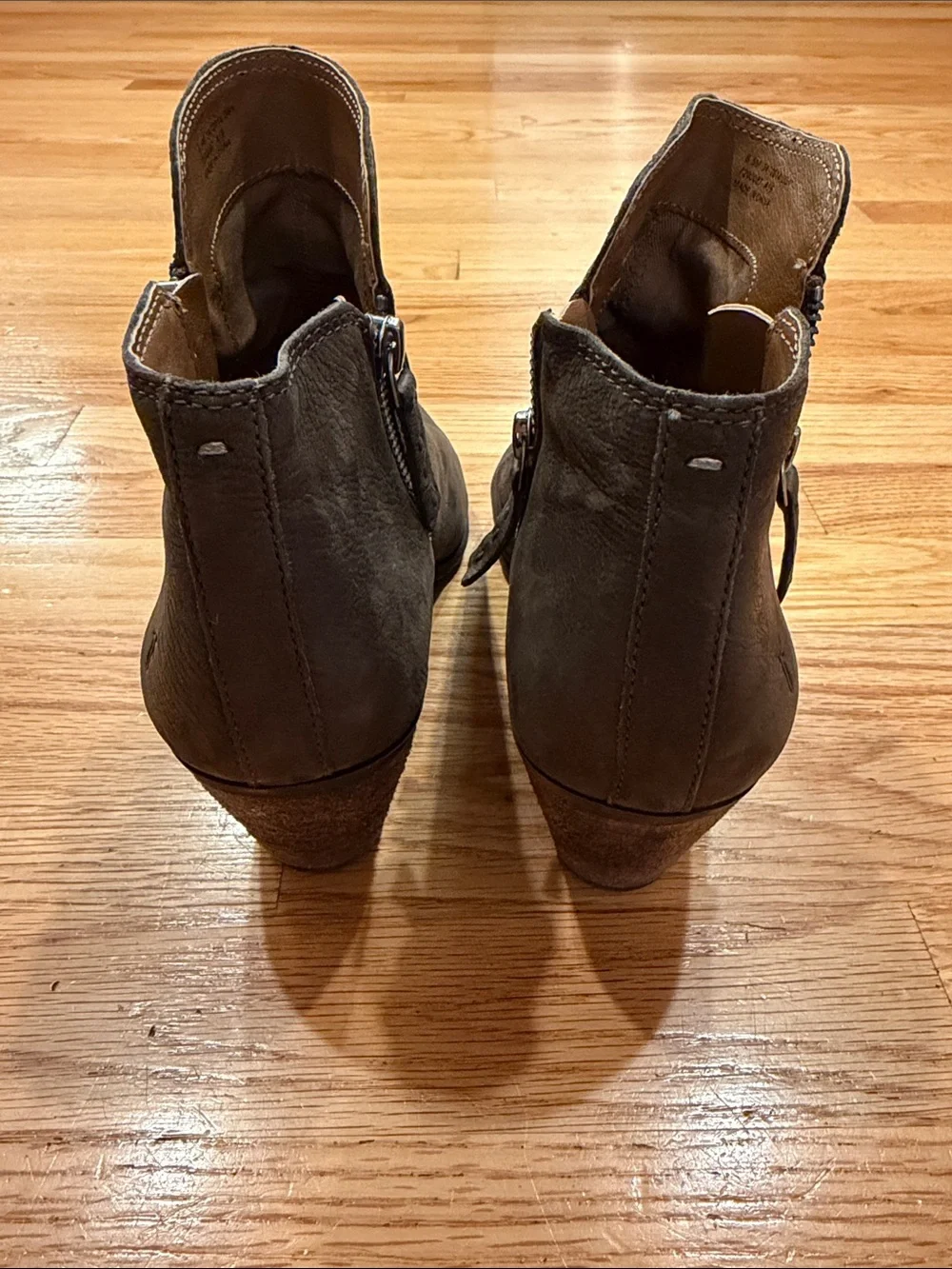 Frye Ankle Bootie in Dark Brown - Stylish Two Zip Side